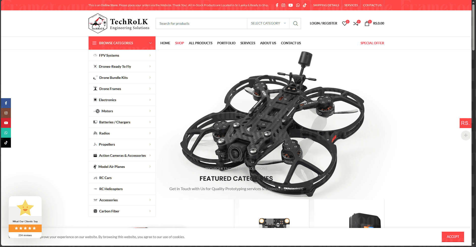 E-Commerce Website | TechRolk FPV Drone Store